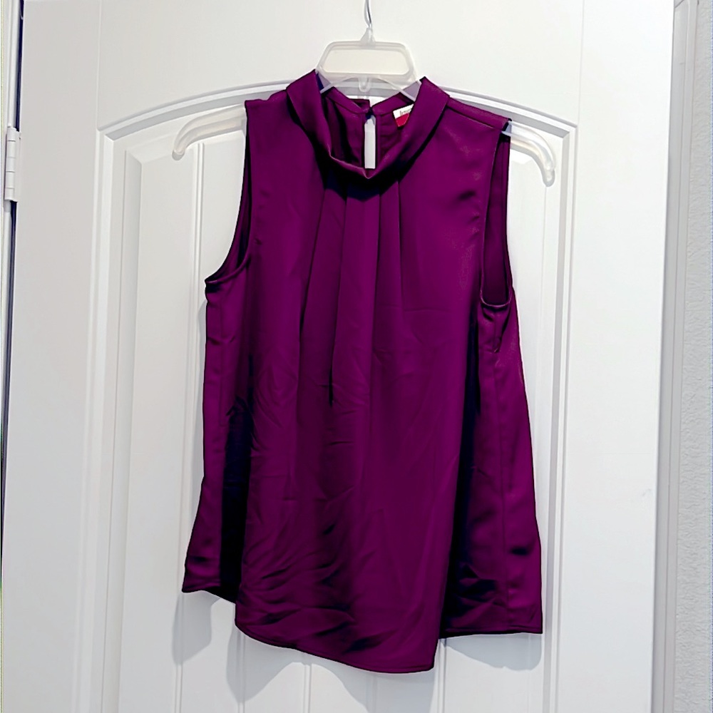 Purple sleeveless collared top. Size L. Great condition.